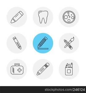 medical , surgury , tools , stationary , pencil , pen , school , write , study , education , students ,icon, vector, design,  flat,  collection, style, creative,  icons