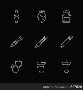 medical , surgury , tools , stationary , pencil , pen , school , write , study , education , students ,icon, vector, design, flat, collection, style, creative, icons