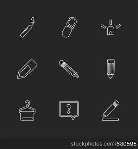 medical , surgury , tools , stationary , pencil , pen , school , write , study , education , students ,icon, vector, design, flat, collection, style, creative, icons