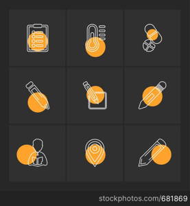 medical , surgury , tools , stationary , pencil , pen , school , write , study , education , students ,icon, vector, design, flat, collection, style, creative, icons