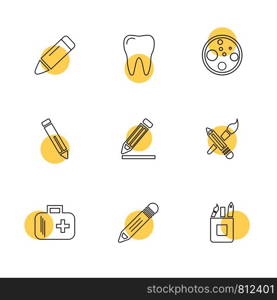 medical , surgury , tools , stationary , pencil , pen , school , write , study , education , students ,icon, vector, design, flat, collection, style, creative, icons