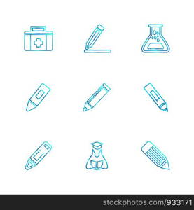 medical , surgury , tools , stationary , pencil , pen , school , write , study , education , students ,icon, vector, design, flat, collection, style, creative, icons