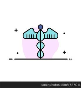 Medical, Symbol, Heart, Health, Care Business Logo Template. Flat Color