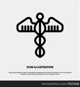Medical, Symbol, Heart, Health, Care Line Icon Vector