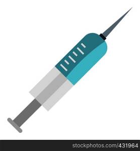 Medical syringe icon flat isolated on white background vector illustration. Medical syringe icon isolated
