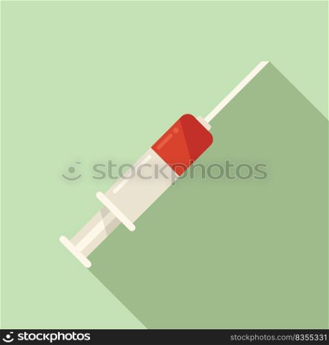 Medical syringe icon flat vector. Family health. Man care. Medical syringe icon flat vector. Family health