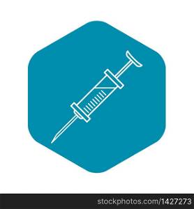 Medical syringe icon. Outline medical syringe vector icon for web design isolated on white background. Medical syringe icon, outline style