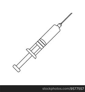 medical syringe icon, outline style