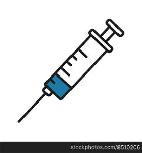 Medical syringe icon vector illustration. Syringe with medicine and needle for intramuscular injection of medicine. Simple web element. Medical syringe icon vector illustration