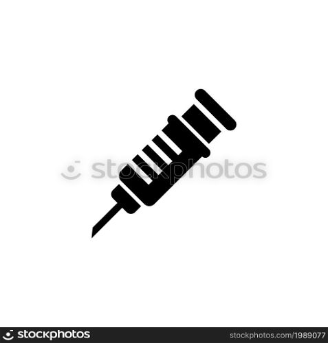 Medical Syringe, Vaccine Injection Dose. Flat Vector Icon illustration. Simple black symbol on white background. Medical Syringe, Vaccine Injection sign design template for web and mobile UI element. Medical Syringe, Vaccine Injection Dose. Flat Vector Icon illustration. Simple black symbol on white background. Medical Syringe, Vaccine Injection sign design template for web and mobile UI element.