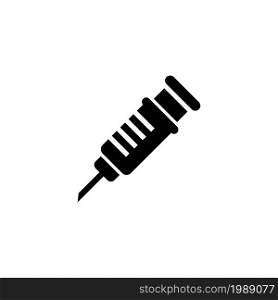 Medical Syringe, Vaccine Injection Dose. Flat Vector Icon illustration. Simple black symbol on white background. Medical Syringe, Vaccine Injection sign design template for web and mobile UI element. Medical Syringe, Vaccine Injection Dose. Flat Vector Icon illustration. Simple black symbol on white background. Medical Syringe, Vaccine Injection sign design template for web and mobile UI element.