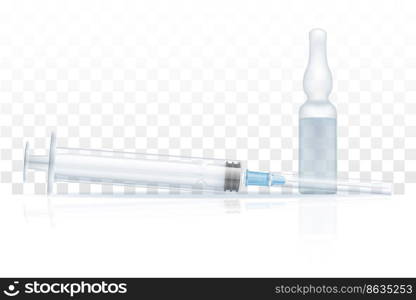 medical syringe with&oule for injection stock vector illustration isolated on white background