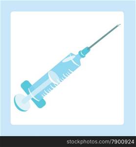 Medical syringe with the medicine or drug icon