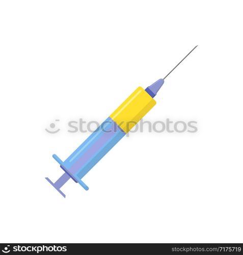 medical syringe with white background in flat style. medical syringe with white background, flat style