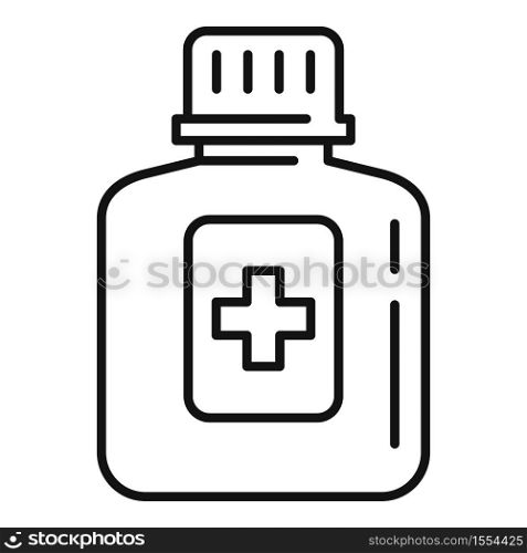 Medical syrup bottle icon. Outline medical syrup bottle vector icon for web design isolated on white background. Medical syrup bottle icon, outline style