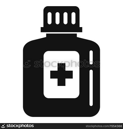Medical syrup bottle icon. Simple illustration of medical syrup bottle vector icon for web design isolated on white background. Medical syrup bottle icon, simple style