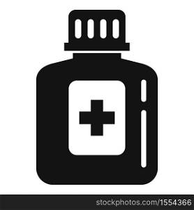 Medical syrup bottle icon. Simple illustration of medical syrup bottle vector icon for web design isolated on white background. Medical syrup bottle icon, simple style