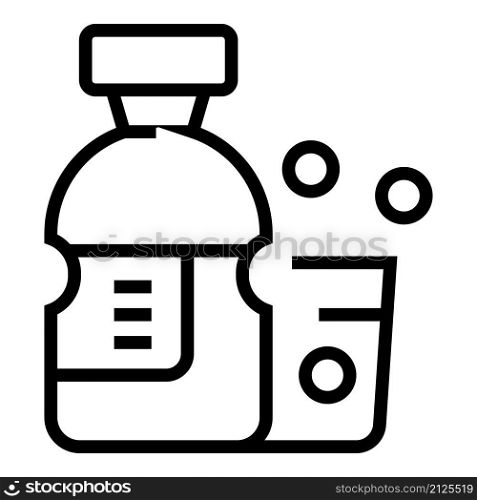 Medical syrup icon outline vector. Medicine bottle. Cough dose cup. Medical syrup icon outline vector. Medicine bottle