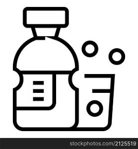 Medical syrup icon outline vector. Medicine bottle. Cough dose cup. Medical syrup icon outline vector. Medicine bottle