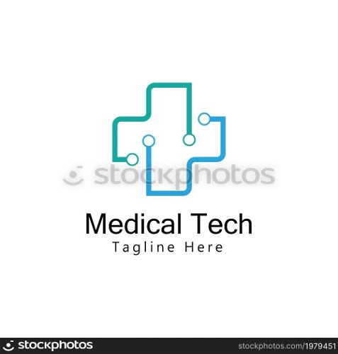 Medical Tech Logo Template Design Vector. Icon. Symbol. Emblem