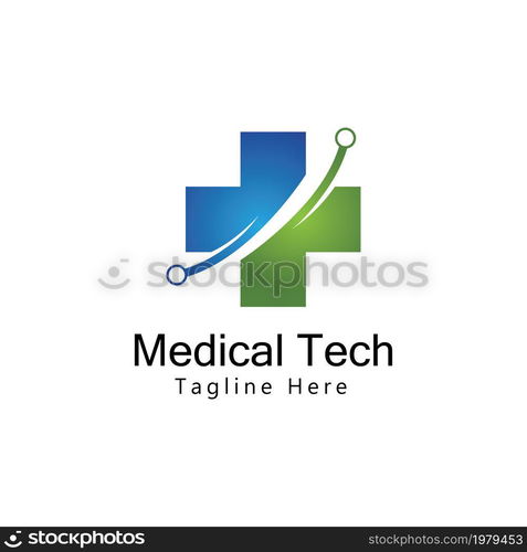 Medical Tech Logo Template Design Vector. Icon. Symbol. Emblem