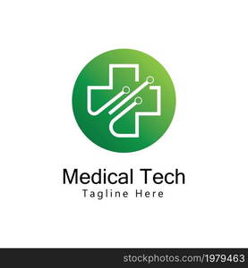 Medical Tech Logo Template Design Vector. Icon. Symbol. Emblem