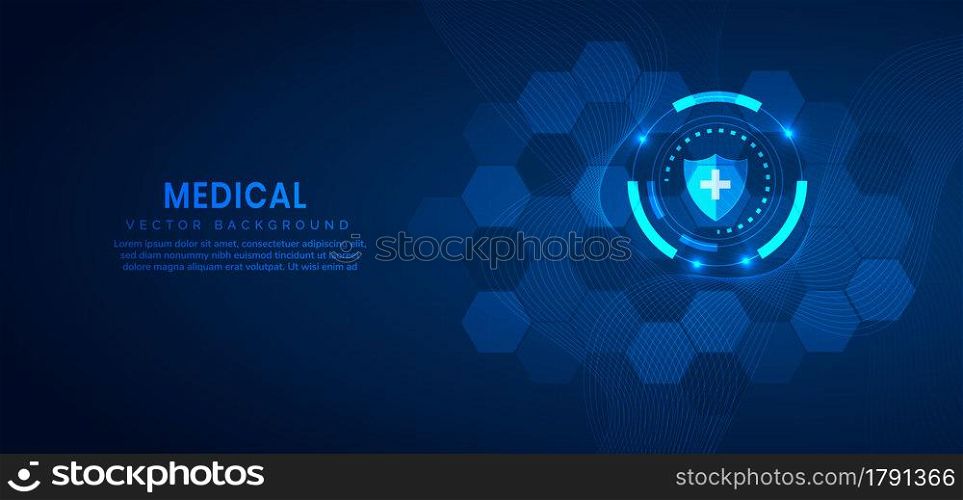 Medical technology and science concept and health care icon pattern background. You can use for ad, poster, template, business presentation. Vector illustration