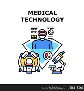 Medical Technology Vector Icon Concept. Mri And Microscope Medical Technology For Examining And Diagnostic Patient Health. Hospital Modern Electronic Exam Equipment Color Illustration. Medical Technology Concept Color Illustration