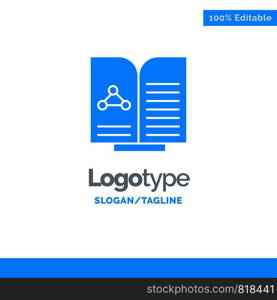 Medical, Test, Report, Book Blue Solid Logo Template. Place for Tagline