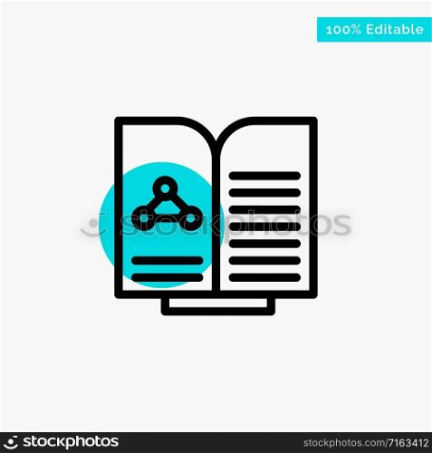 Medical, Test, Report, Book turquoise highlight circle point Vector icon