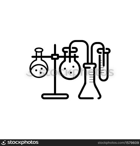 Medical Test tube Icon Vector Illustration. Laboratory glassware Icon Design on white Background