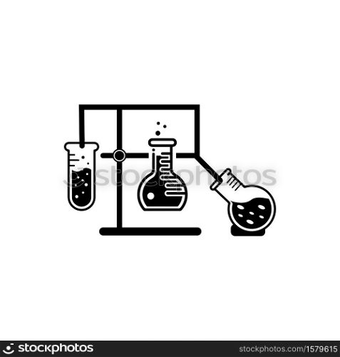 Medical Test tube Icon Vector Illustration. Laboratory glassware Icon Design on white Background