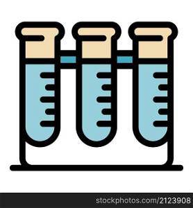 Medical test tubes icon. Outline medical test tubes vector icon color flat isolated. Medical test tubes icon color outline vector