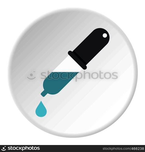 Medical test tubes in holder icon in flat circle isolated on white vector illustration for web. Medical test tubes in holder icon circle