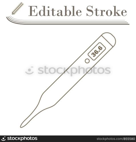 Medical Thermometer Icon. Editable Stroke Simple Design. Vector Illustration.