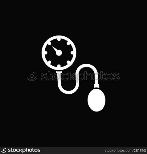Medical tonometer icon on a dark background. Blood pressure check. Vector illustration