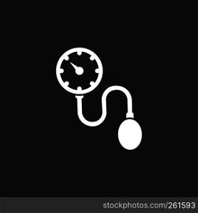 Medical tonometer icon on a dark background. Blood pressure check. Vector illustration