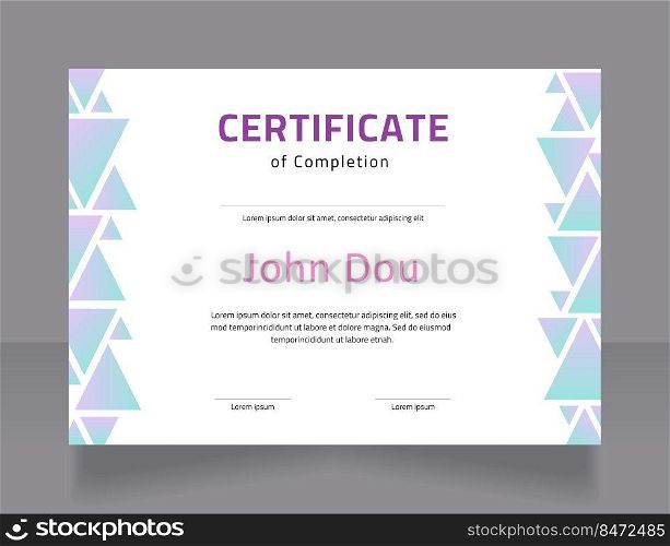Medical training completion certificate design template. Vector diploma with customized copyspace and borders. Printable document for awards and recognition. Cairo, Calibri Regular fonts used. Medical training completion certificate design template
