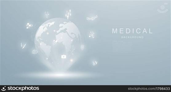 Medical treatment in innovation concept abstract technology communication vector background