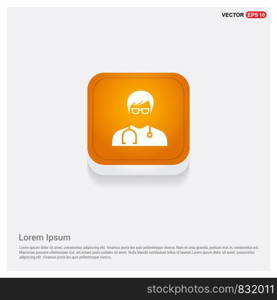 Medical user icon. Orange Abstract Web Button - Free vector icon