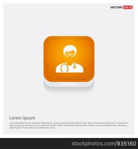 Medical user icon. Orange Abstract Web Button - Free vector icon