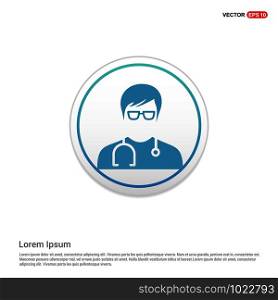 Medical user icon. - white circle button
