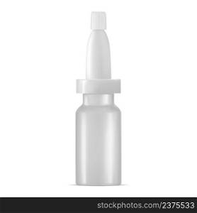Medical vial. Cosmetic acid vaccine&ule design. Injection flask, medicament phial with stopper. Coronavirus antidote jar template, realistic vector blank. Medical cure container shot. Medical vial. Cosmetic acid vaccine&ule design
