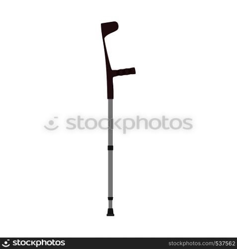 Medical walking crutch side view health equipment vector icon. Hospital symbol stick support assistance therapy