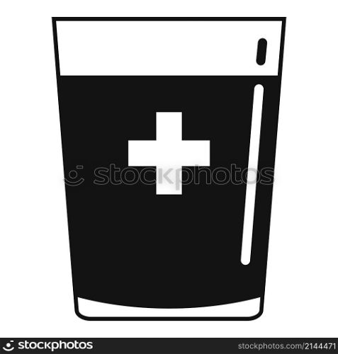 Medical water glass icon simple vector. Drink bottle. Health energy. Medical water glass icon simple vector. Drink bottle