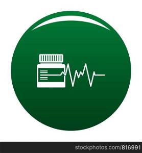 Medicament icon. Simple illustration of medicament vector icon for any design green. Medicament icon vector green