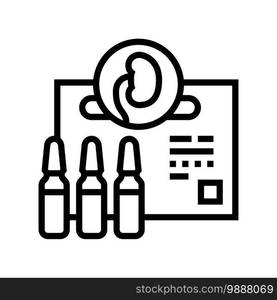 medicaments for kidney treatment line icon vector. medicaments for kidney treatment sign. isolated contour symbol black illustration. medicaments for kidney treatment line icon vector illustration