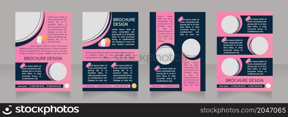 Medication producing process blank brochure layout design. Vertical poster template set with empty copy space for text. Premade corporate reports collection. Editable flyer paper pages. Medication producing process blank brochure layout design