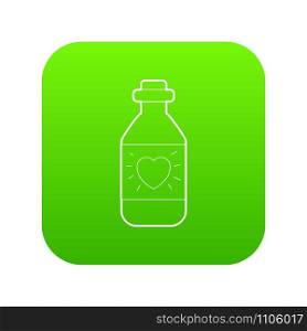Medicinal drops for heart icon green vector isolated on white background. Medicinal drops for heart icon green vector
