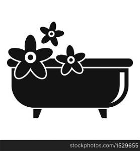 Medicinal herbs bathtub icon. Simple illustration of medicinal herbs bathtub vector icon for web design isolated on white background. Medicinal herbs bathtub icon, simple style